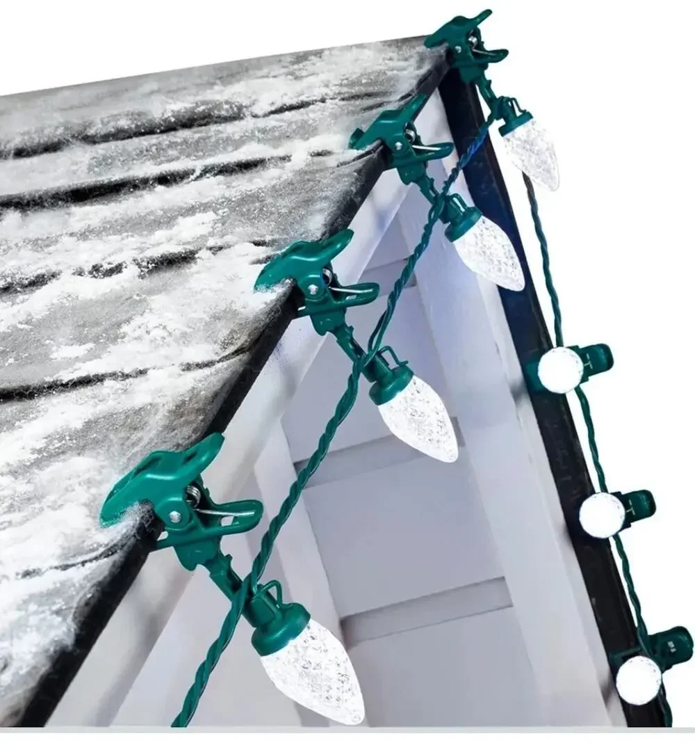 C9 LED Christmas Lights Outdoor, 68 Ft 100 LED String With All in One Clips